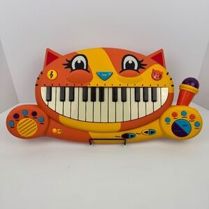 B. Toys Meowsic Cat Keyboard Piano with Microphone Interactive Toy, Orange Works